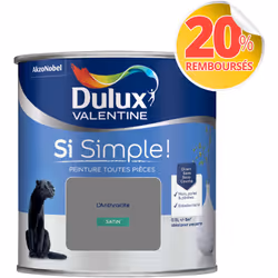 Peinture toutes pièces DULUX VALENTINE Si Simple ! SATIN L'Anthracite 0,5 L La peinture Dulux Valentine Si Simple! est LA pei ...