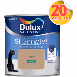 Peinture toutes pièces DULUX VALENTINE Si Simple ! SATIN Le Camel 0,5 L La peinture Dulux Valentine Si Simple! est LA peintur ...