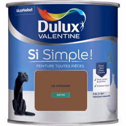 Peinture toutes pièces DULUX VALENTINE Si Simple ! SATIN Le Chocolat 0,5 L La peinture Dulux Valentine Si Simple! est LA pein ...