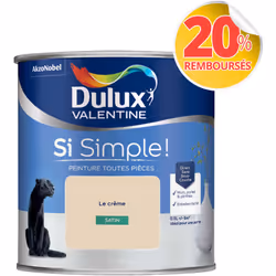 Peinture toutes pièces DULUX VALENTINE Si Simple ! SATIN Le Crème 0,5 L La peinture Dulux Valentine Si Simple! est LA peintur ...