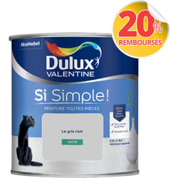 Peinture toutes pièces Dulux Valentine Si Simple Satin Le Gris Clair 0,5 l