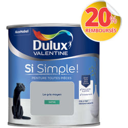 Peinture toutes pièces Dulux Valentine Si Simple Satin Le Gris Moyen 0,5 l