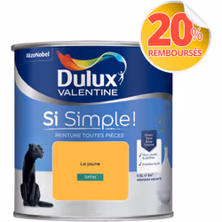 Peinture toutes pièces DULUX VALENTINE Si Simple ! SATIN Le Jaune 0,5 L La peinture Dulux Valentine Si Simple! est LA peintur ...