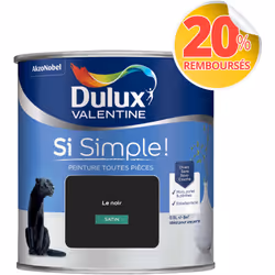 Peinture toutes pièces DULUX VALENTINE Si Simple ! SATIN Le Noir 0,5 L La peinture Dulux Valentine Si Simple! est LA peinture ...