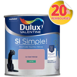 Peinture toutes pièces Dulux Valentine Si Simple Satin Le Rose Intense 0,5 l