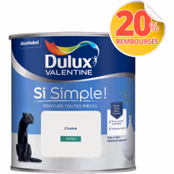 Peinture toutes pièces DULUX VALENTINE Si Simple ! SATIN L' Ivoire 0,5 L La peinture Dulux Valentine Si Simple! est LA peintu ...