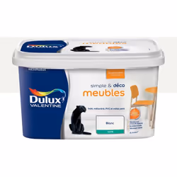 LIVRAISON OFFERTE DES 39€ D’ACHAT ET RETOUR GRATUIT ! Peinture de rénovation Dulux Valentine Simple & Deco Meubles Satin Blan ...