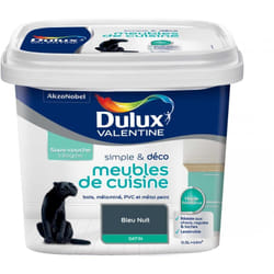 Dulux Valentine - Peinture De Rénovation Simple & Deco Meubles De Cuisine Satin Bleu Nuit 0,5 l