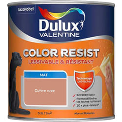 Dulux Valentine - Peinture bicouche intérieure Color Resist Murs et Boiseries Mat Cuivre Rose 0,5 l