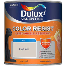 Dulux Valentine - Peinture bicouche intérieure Color Resist Murs et Boiseries Mat Galet Clair 0,5 l
