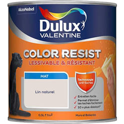 Dulux Valentine - Peinture bicouche intérieure Color Resist Murs et Boiseries Mat Lin Naturel 0,5 l