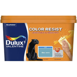 Dulux Valentine - Peinture bicouche intérieure Color Resist Murs et Boiseries Mat Bleu Verre 2,5L