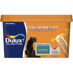 Dulux Valentine - Peinture bicouche intérieure Color Resist Murs et Boiseries Mat Vert Profond 2,5L