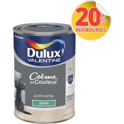 Dulux Valentine - Peinture Crème De Couleur Satin Anthracite 1,25 l