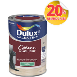 Dulux Valentine - Peinture Crème De Couleur Satin Rouge Bordeaux 1,25 l