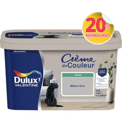 Dulux Valentine - Peinture Crème De Couleur Satin Béton Gris 2,5 l