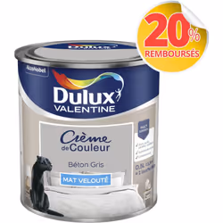 LIVRAISON OFFERTE DES 39€ D’ACHAT ET RETOUR GRATUIT ! Dulux Valentine Crème de couleur : La peinture Dulux Valentine Crème de ...