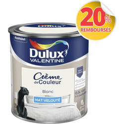 Peinture Crème De Couleur Mat Blanc 0,5 l Dulux Valentine