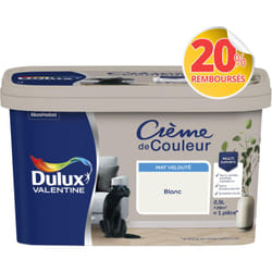 Dulux Valentine - Peinture Crème De Couleur Mat Blanc 2,5 l