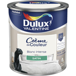 Peinture mur, boiserie et papier peint DULUX VALENTINE blanc intense satiné 0.5L