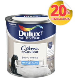 Peinture Crème De Couleur Mat Blanc Intense 0,5 l Dulux Valentine