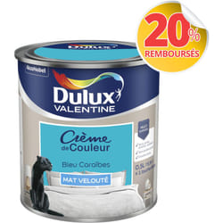 Dulux Valentine - Peinture Crème De Couleur Mat Bleu Caraïbes 0,5 l