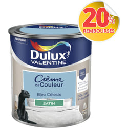 Peinture Crème De Couleur Satin Bleu Céleste 0,5 L - Dulux Valentine