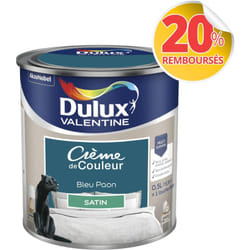 Dulux Valentine - Peinture Crème De Couleur Satin Bleu Paon 0,5 l