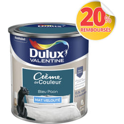 Dulux Valentine - Peinture Crème De Couleur Mat Bleu Paon 0,5 l