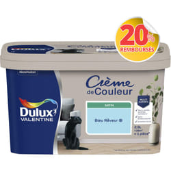Dulux Valentine - Peinture Crème De Couleur Satin Bleu Rêveur 2,5 l