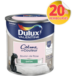 Dulux Valentine - Peinture Crème De Couleur Satin Bouton de Rose 0,5 l