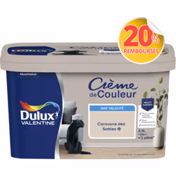 LIVRAISON OFFERTE DES 39€ D’ACHAT ET RETOUR GRATUIT ! Dulux Valentine Crème de couleur : La peinture Dulux Valentine Crème de ...