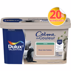 LIVRAISON OFFERTE DES 39€ D’ACHAT ET RETOUR GRATUIT ! Dulux Valentine Crème de couleur : La peinture Dulux Valentine Crème de ...