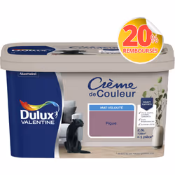 LIVRAISON OFFERTE DES 39€ D’ACHAT ET RETOUR GRATUIT ! Dulux Valentine Crème de couleur : La peinture Dulux Valentine Crème de ...