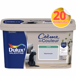 LIVRAISON OFFERTE DES 39€ D’ACHAT ET RETOUR GRATUIT ! Dulux Valentine Crème de couleur : La peinture Dulux Valentine Crème de ...