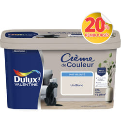 Peinture Crème De Couleur Mat Lin Blanc 2,5 l Dulux Valentine
