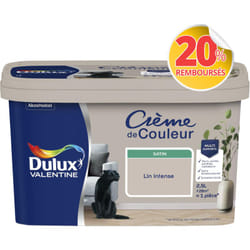 Peinture Crème De Couleur Satin Lin intense 2,5 l Dulux Valentine