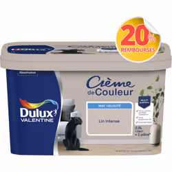 LIVRAISON OFFERTE DES 39€ D’ACHAT ET RETOUR GRATUIT ! Dulux Valentine Crème de couleur : La peinture Dulux Valentine Crème de ...