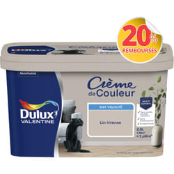 Peinture Crème De Couleur Mat Lin intense 2,5 l Dulux Valentine