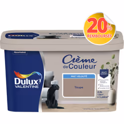 LIVRAISON OFFERTE DES 39€ D’ACHAT ET RETOUR GRATUIT ! Dulux Valentine Crème de couleur : La peinture Dulux Valentine Crème de ...