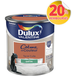 Dulux Valentine - Peinture Crème De Couleur Satin Terre Cuite 0,5 l