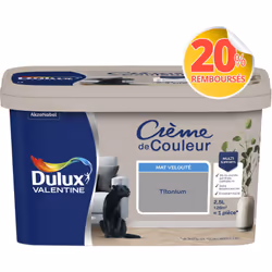 LIVRAISON OFFERTE DES 39€ D’ACHAT ET RETOUR GRATUIT ! Dulux Valentine Crème de couleur : La peinture Dulux Valentine Crème de ...