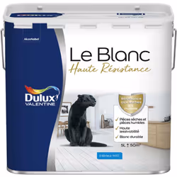 LIVRAISON OFFERTE DES 39€ D’ACHAT ET RETOUR GRATUIT ! Dulux Valentine Le Blanc Haute Résistance Mat : La peinture Le Blanc Ha ...
