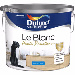 LIVRAISON OFFERTE DES 39€ D’ACHAT ET RETOUR GRATUIT ! Dulux Valentine Le Blanc Haute Résistance Mat : La peinture Le Blanc Ha ...