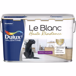 LIVRAISON OFFERTE DES 39€ D’ACHAT ET RETOUR GRATUIT ! Dulux Valentine Le Blanc Haute Résistance Velours : La peinture Le Blan ...