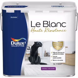 LIVRAISON OFFERTE DES 39€ D’ACHAT ET RETOUR GRATUIT ! Dulux Valentine Le Blanc Haute Résistance Velours : La peinture Le Blan ...