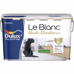 LIVRAISON OFFERTE DES 39€ D’ACHAT ET RETOUR GRATUIT ! Dulux Valentine Le Blanc Haute Résistance Satin : La peinture Le Blanc  ...