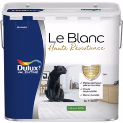 LIVRAISON OFFERTE DES 39€ D’ACHAT ET RETOUR GRATUIT ! Dulux Valentine Le Blanc Haute Résistance Satin : La peinture Le Blanc ...