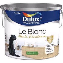 LIVRAISON OFFERTE DES 39€ D’ACHAT ET RETOUR GRATUIT ! Dulux Valentine Le Blanc Haute Résistance Satin : La peinture Le Blanc  ...
