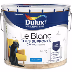 LIVRAISON OFFERTE DES 39€ D’ACHAT ET RETOUR GRATUIT ! Dulux Valentine Le Blanc Tous Supports Crème de Peinture - Mat : Apport ...